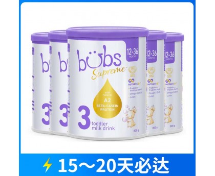 【12月大促】【快线】【新西兰直邮包邮】Bubs 贝臻A2 β-酪蛋白牛奶粉3段 800克x6罐（1-3岁）【收件人身份证必须上传】【新疆、西藏、内蒙古、青海、宁夏、海南、甘肃，需加收运费】